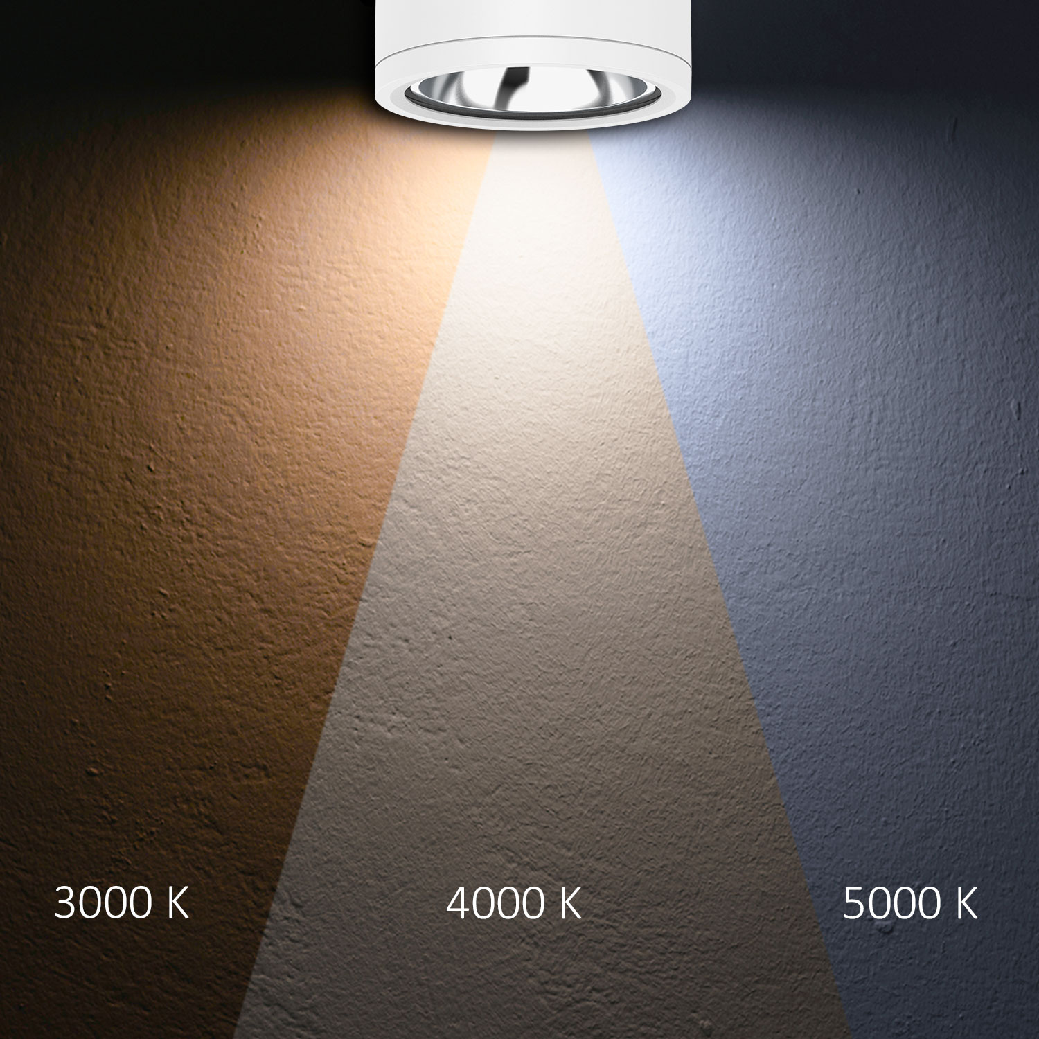 ISOLED LED Deckenaufbaustrahler IP65 weiß 25W ColorSwitch 3000|4000|5000K dimmbar