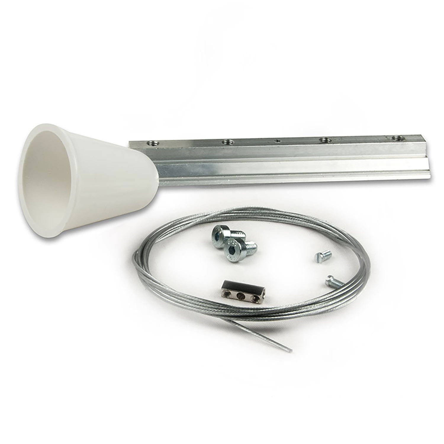 ISOLED Seilabhängung (1 Stk) für 3-Phasen Stromschiene Classic mit Montageplatte Baldachin + Stahlse