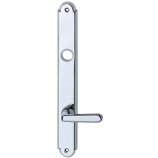 Grundmann Langschild ALT - WIEN, WC 90, m. Drehknopf, Messing verchromt