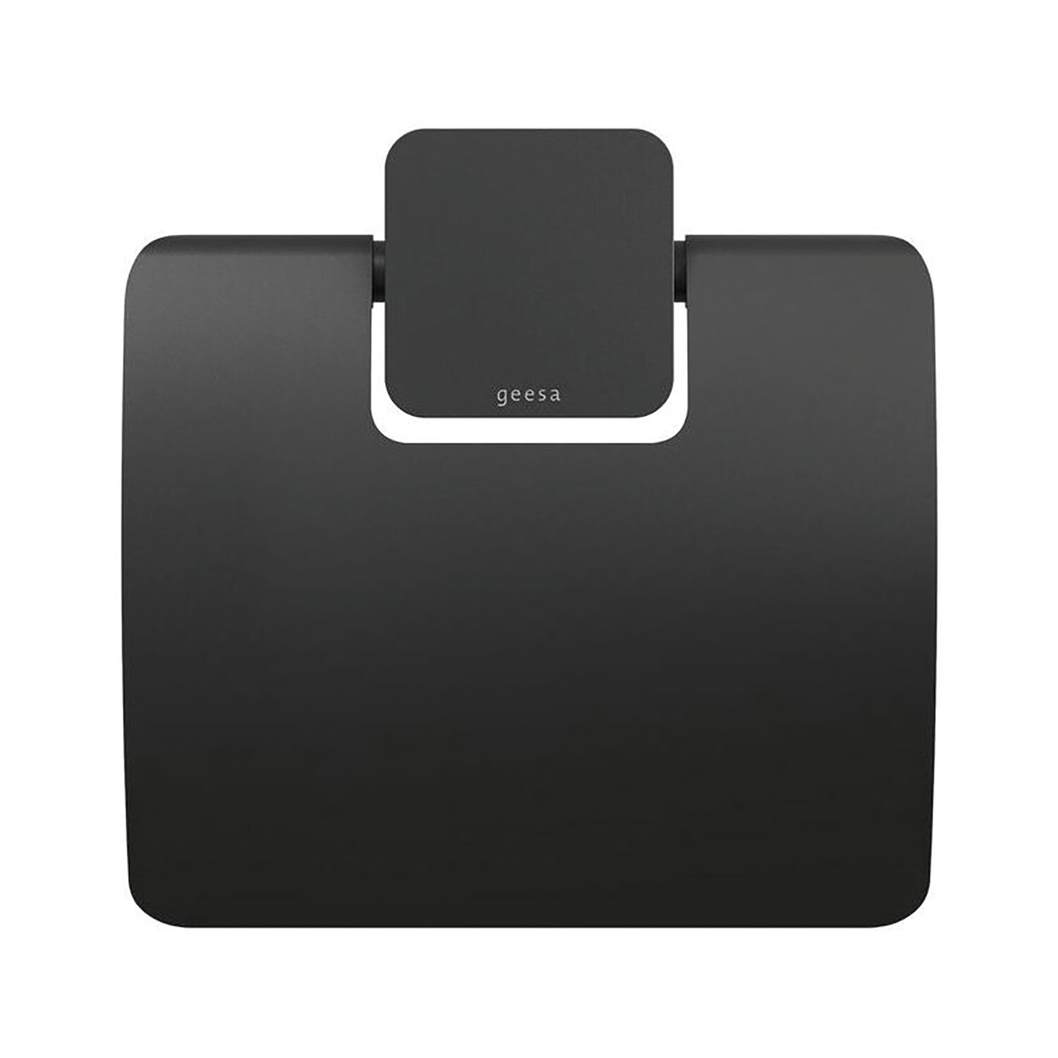 GEESA WC-Papierhalter Topaz mit Abdeckung Schwarz matt