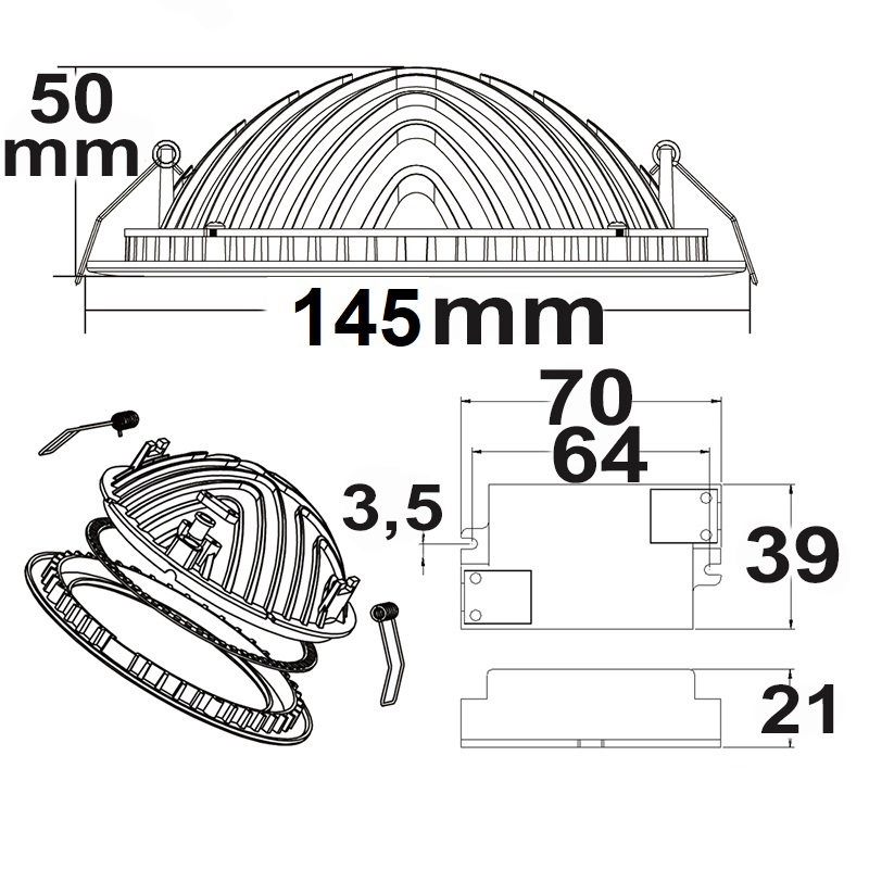 ISOLED LED Downlight LUNA 15W indirektes Licht weiß neutralweiß
