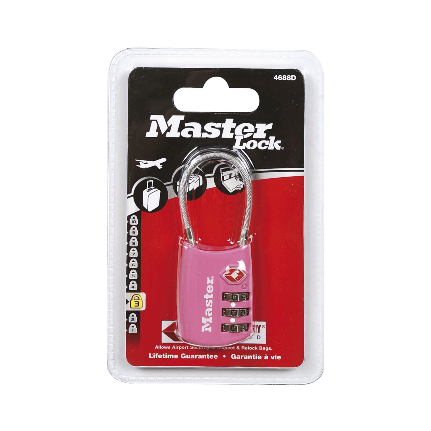 Master Lock Kabelschloss 4688 EURD TSA mit Zahlenkombination, bunt, SB