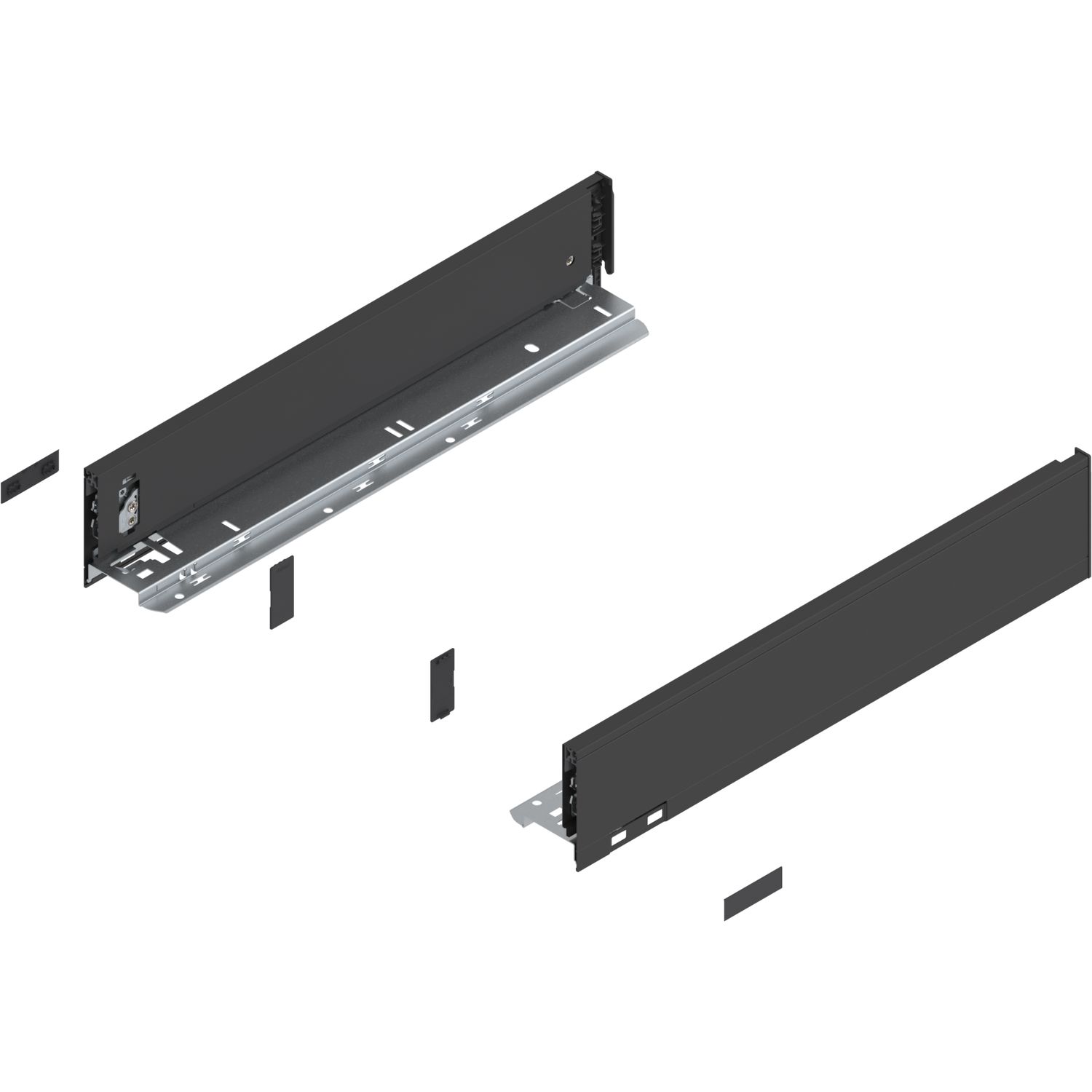 blum LEGRABOX pure SET Höhe M, TIP-ON, 40kg, NL 450, Carbonschwarz