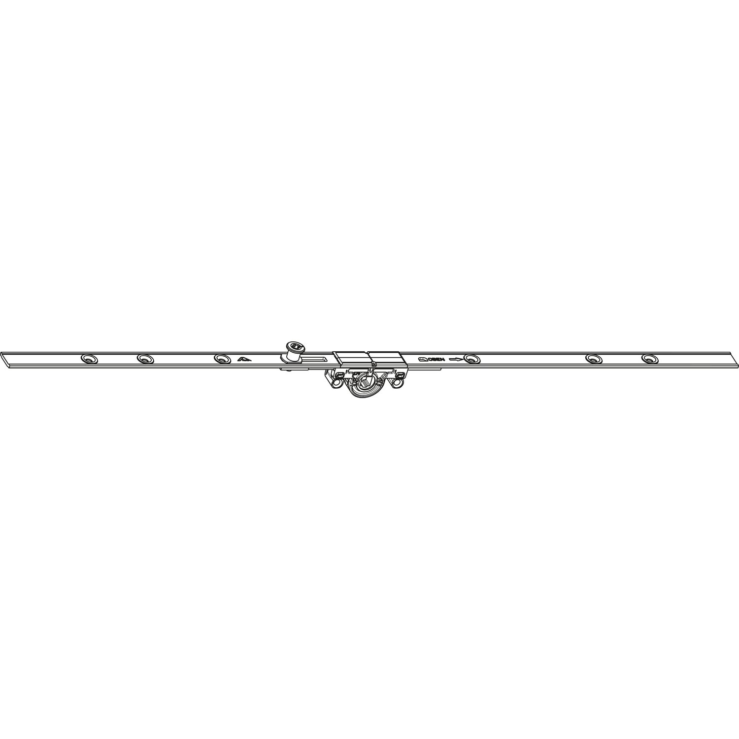 Roto ROTO NT/NX Kantengetriebe mittig/variabel DM 15 mm L= 500 mm 1P Zapfen silber