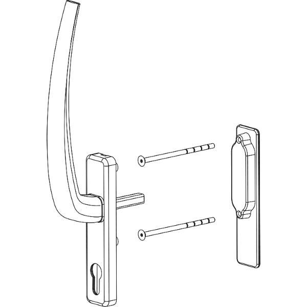HAUTAU ATRIUM HS Griffgarnitur Profilzylinder innen Türstärke 68-92mm Alu silber eloxiert