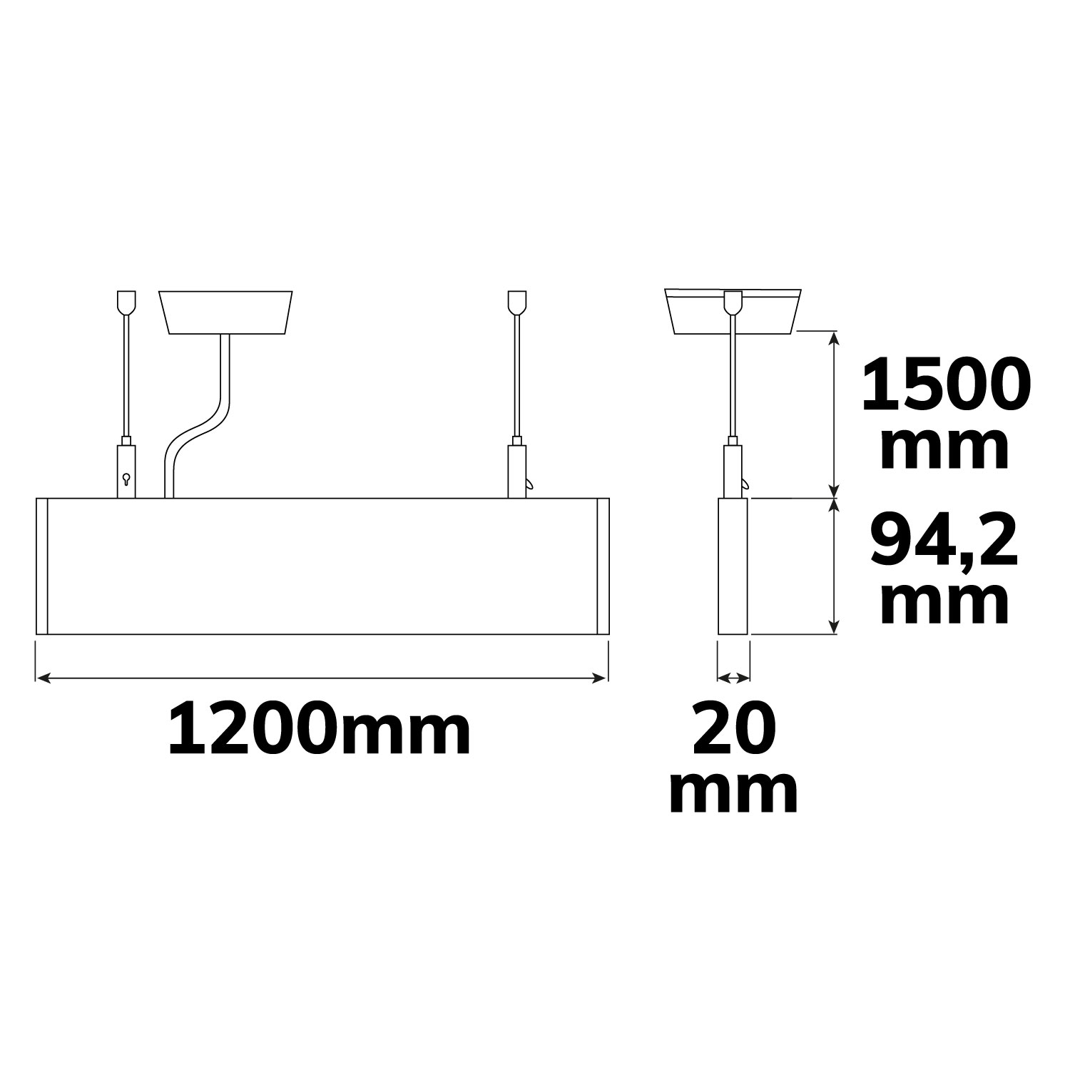ISOLED LED Hängeleuchte Linear Up&Down 1200 40W prismatisch linear- u. 90° verbindbar weiß warmweiß