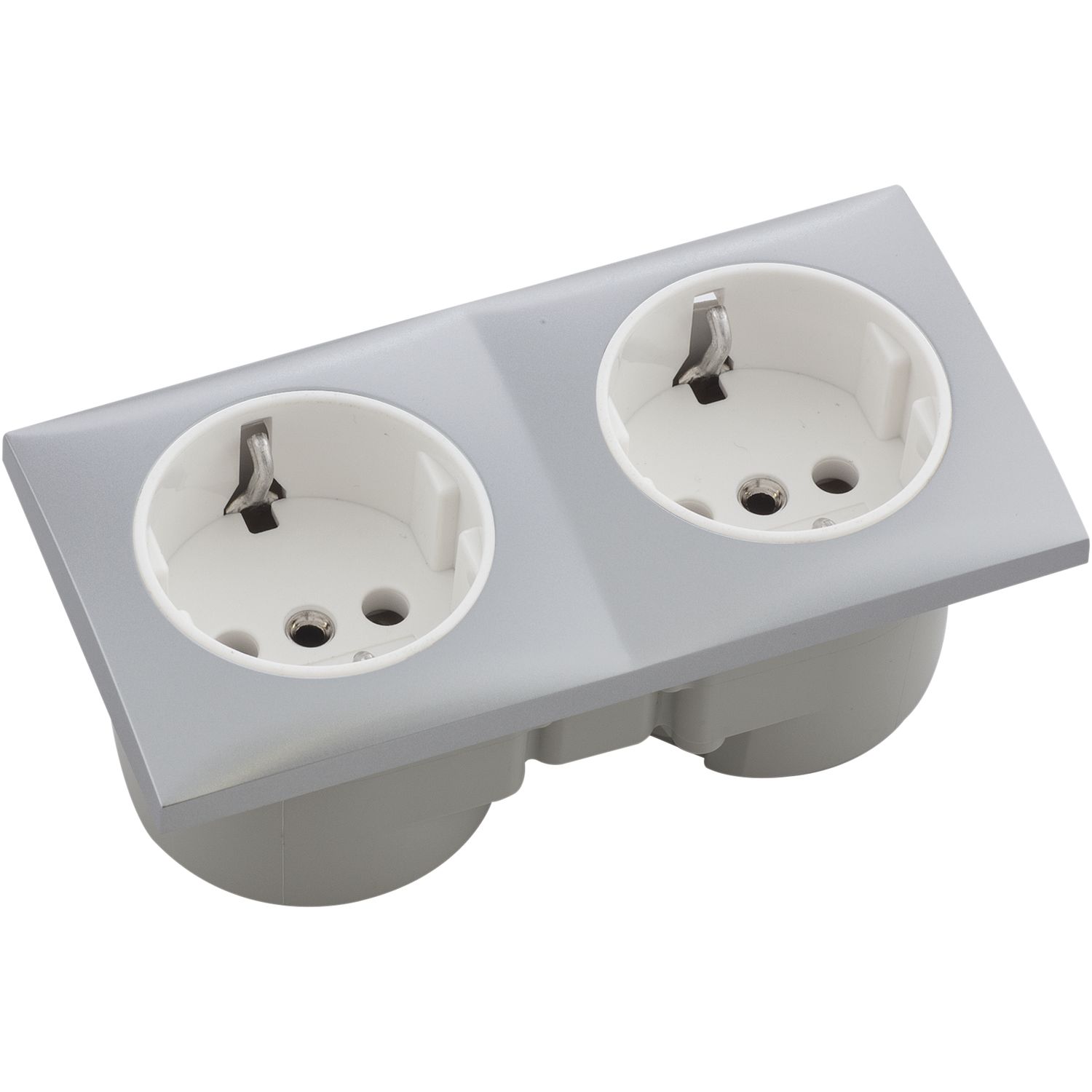 Berker Integro Flow Doppelsteckdose chrom matt Steckdose weiß Berker Integro Flow Doppelsteckdose chrom matt Steckdose weiß