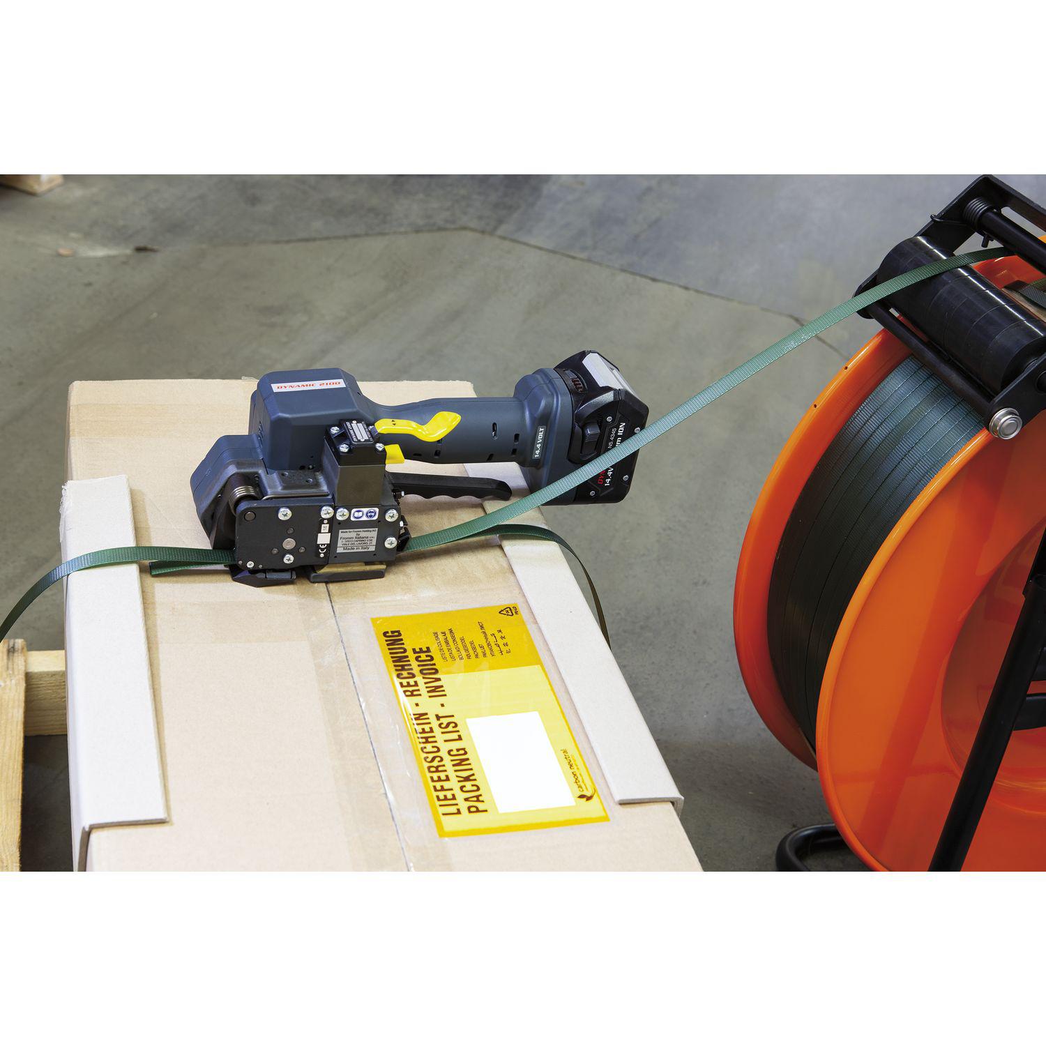PET-Band grün 1200 x15,1x1,0 mm Bruchlast 568 kg Kern ø 406 mm