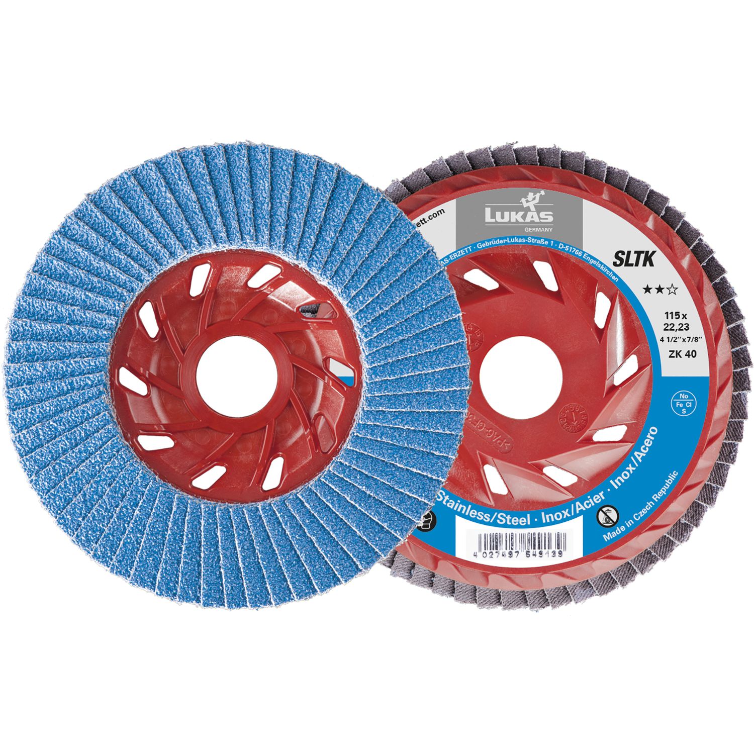 Lukas Schleiflamellenteller SLTK KS m.Kühlung Zirkonkorund ø 125mm Korn ZK40