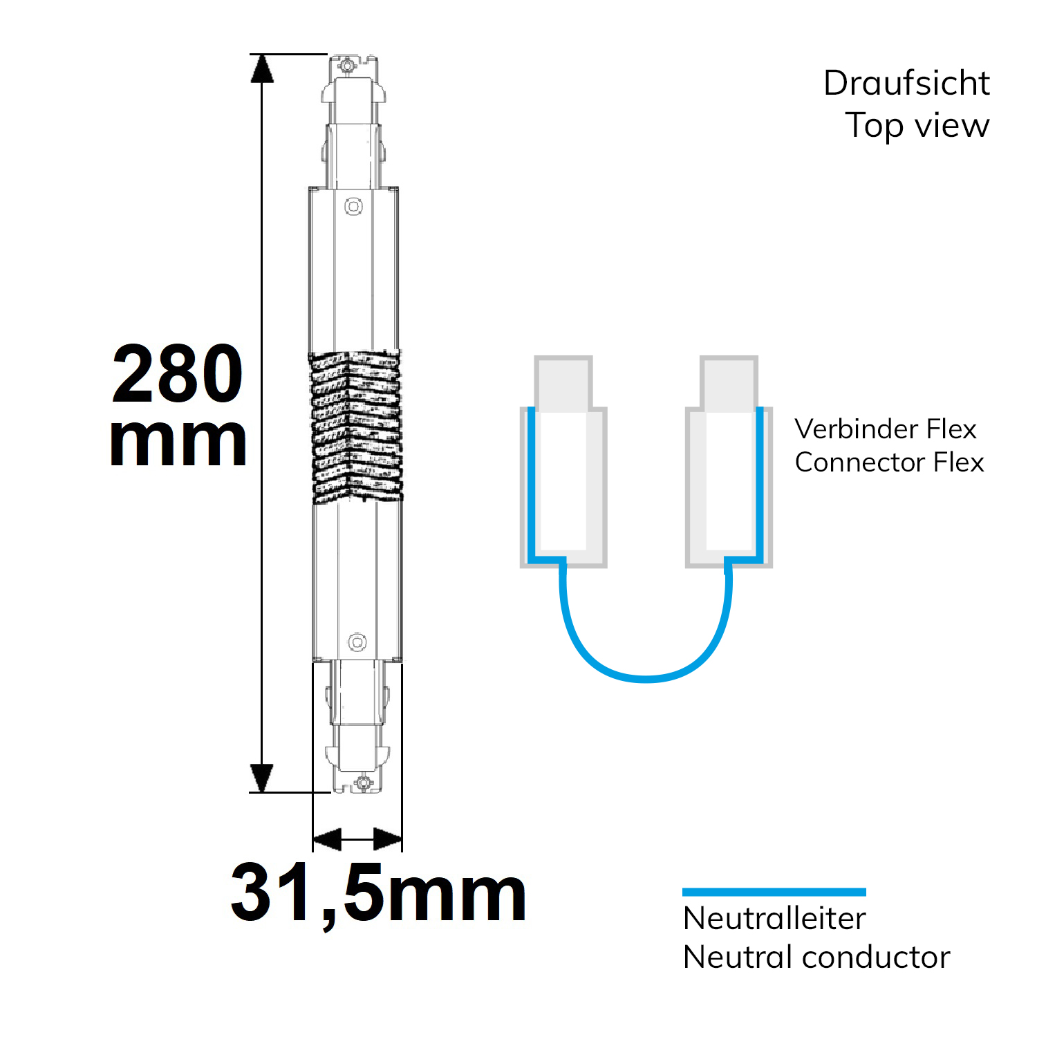 ISOLED 3-Phasen DALI Flex-Verbinder schwarz
