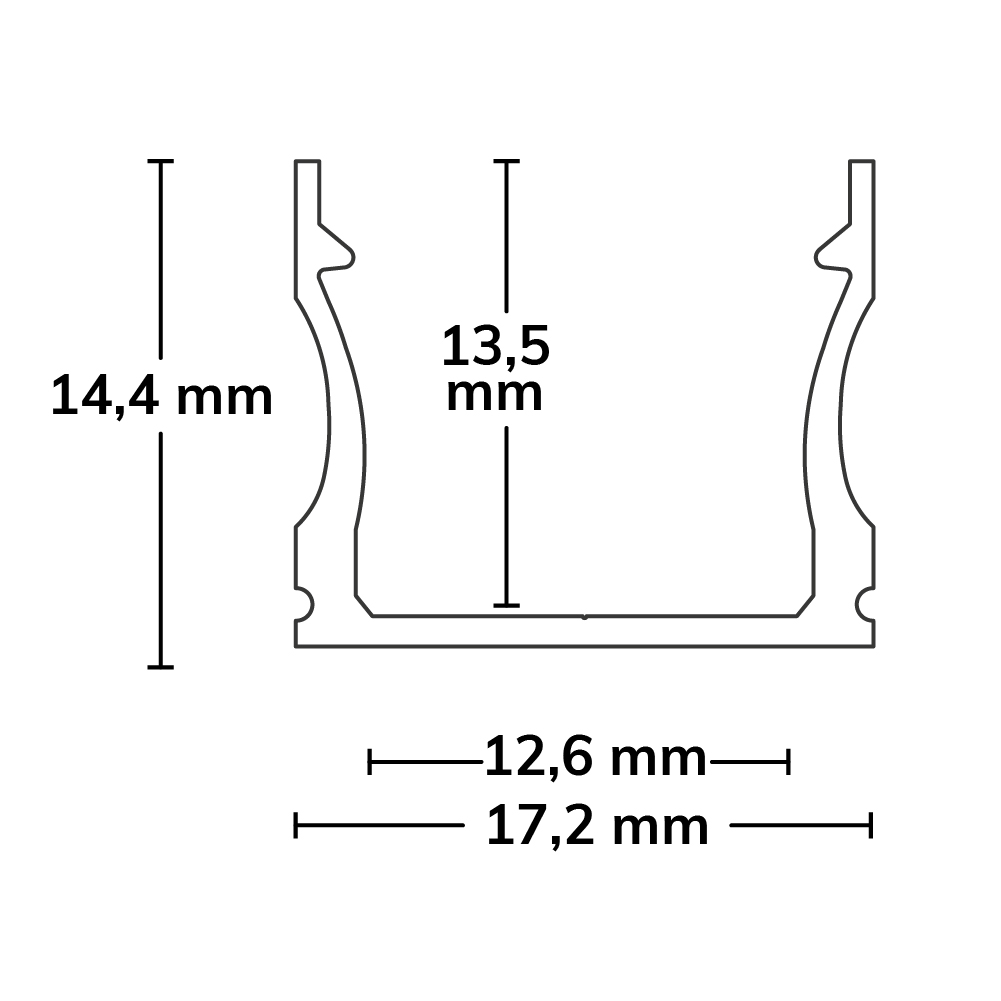 ISOLED LED Aufbauprofil PURE12 S Aluminium eloxiert 200cm