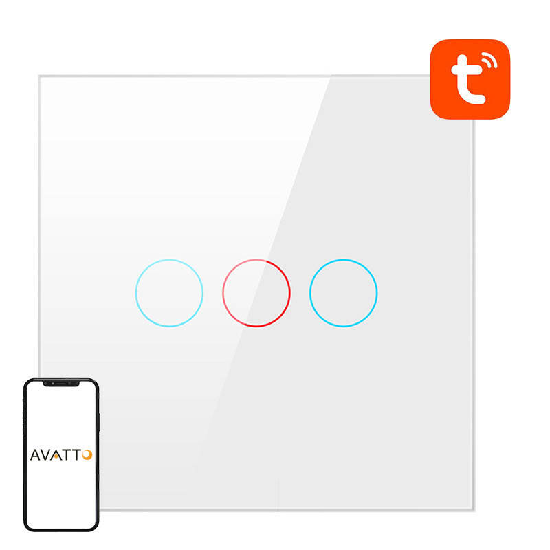 Avatto Smart Lichtschalter WiFi 3fach TUYA (weiß)