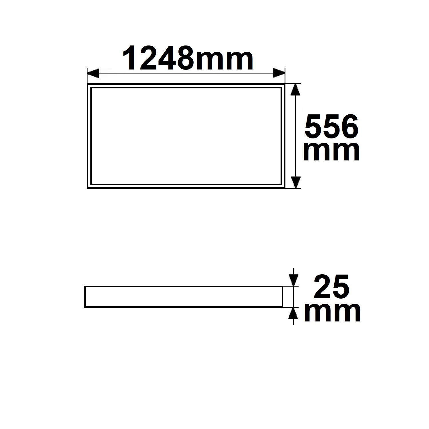 ISOLED LED Leuchtrahmen H25 Innenformat 500x1192mm 70W weißdynamisch CRI92
