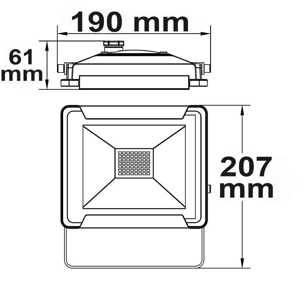 ISOLED LED Fluter 30W kaltweiß schwarz IP65