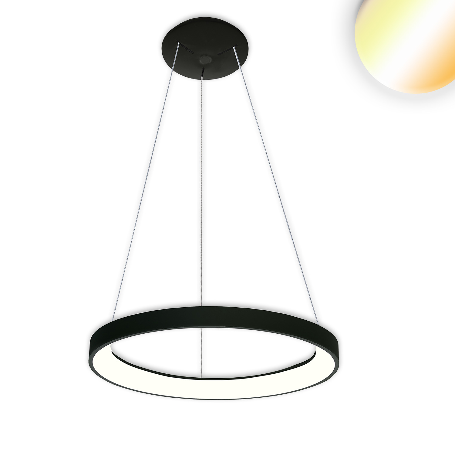 ISOLED LED Hängeleuchte Orbit 480 schwarz 38W rund ColorSwitch 3000|3500|4000K dimmbar