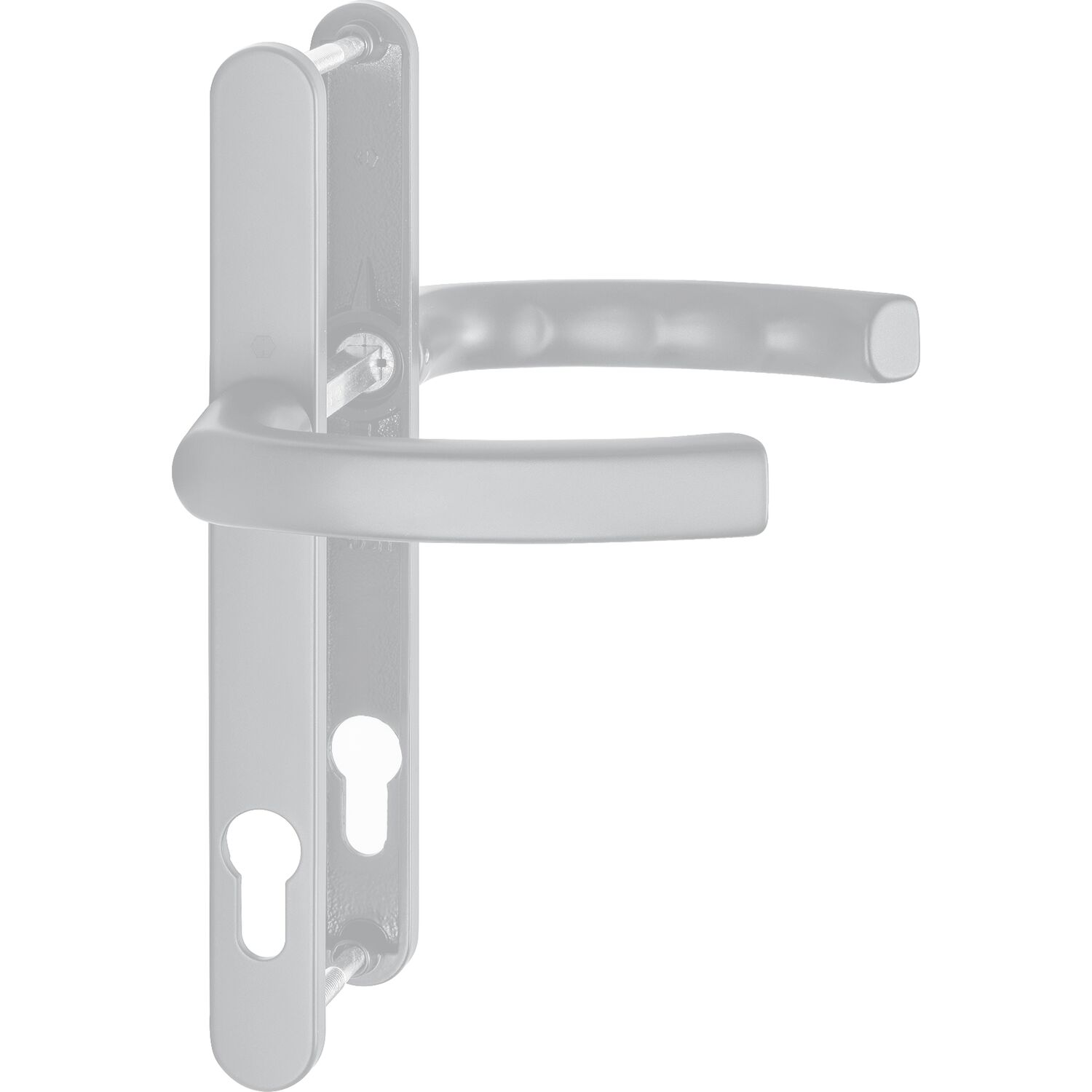 Hoppe Drückergarnitur LIÈGE - auf Schmalschild 24 mm, 67 - 72, silber eloxiert