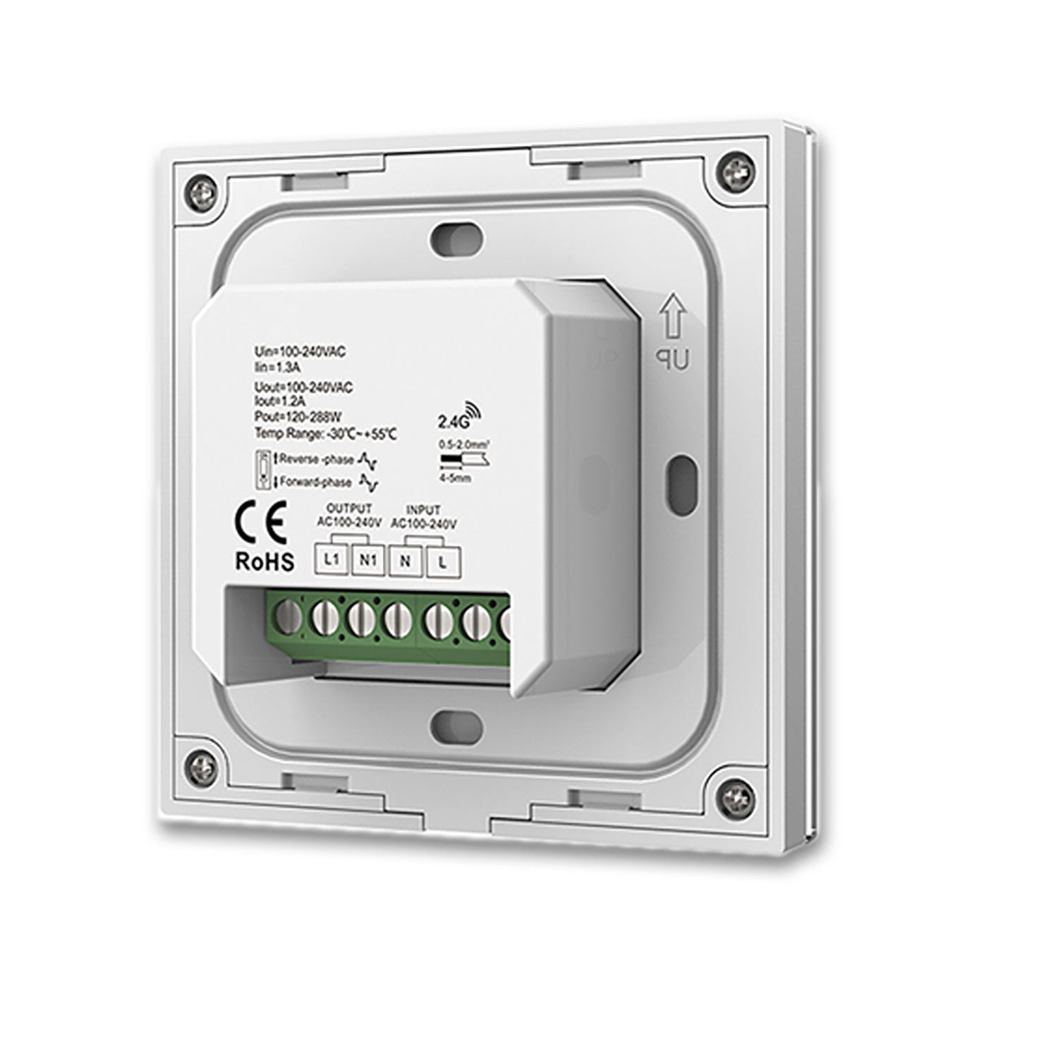 ISOLED Sys-Pro 1 Zone Touch/Funk-Dimmer 230V schwarz 360VA Phasenan-/Abschnitt wählbar