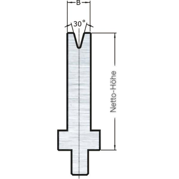 LVD Stone-Radius bei Standard 1-V-Matrize V=12 L=510 30° 460kN