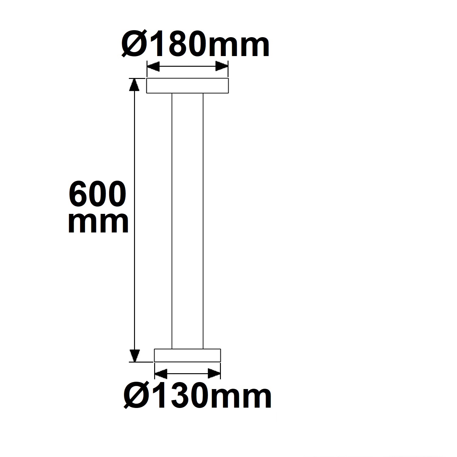 ISOLED LED Wegeleuchte Poller-3 60cm 12W sandschwarz warmweiß