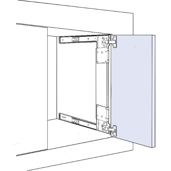 Accuride 1234 Beschlägegarnitur, Länge 456 mm, Stahl schwarz chromatiert