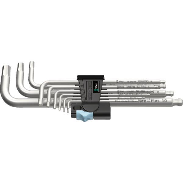 Wera Sechskant Stiftschlüssel-Satz 3950/9 Hex-Plus Edelstahl Kugelkopf 1.5-10 mm