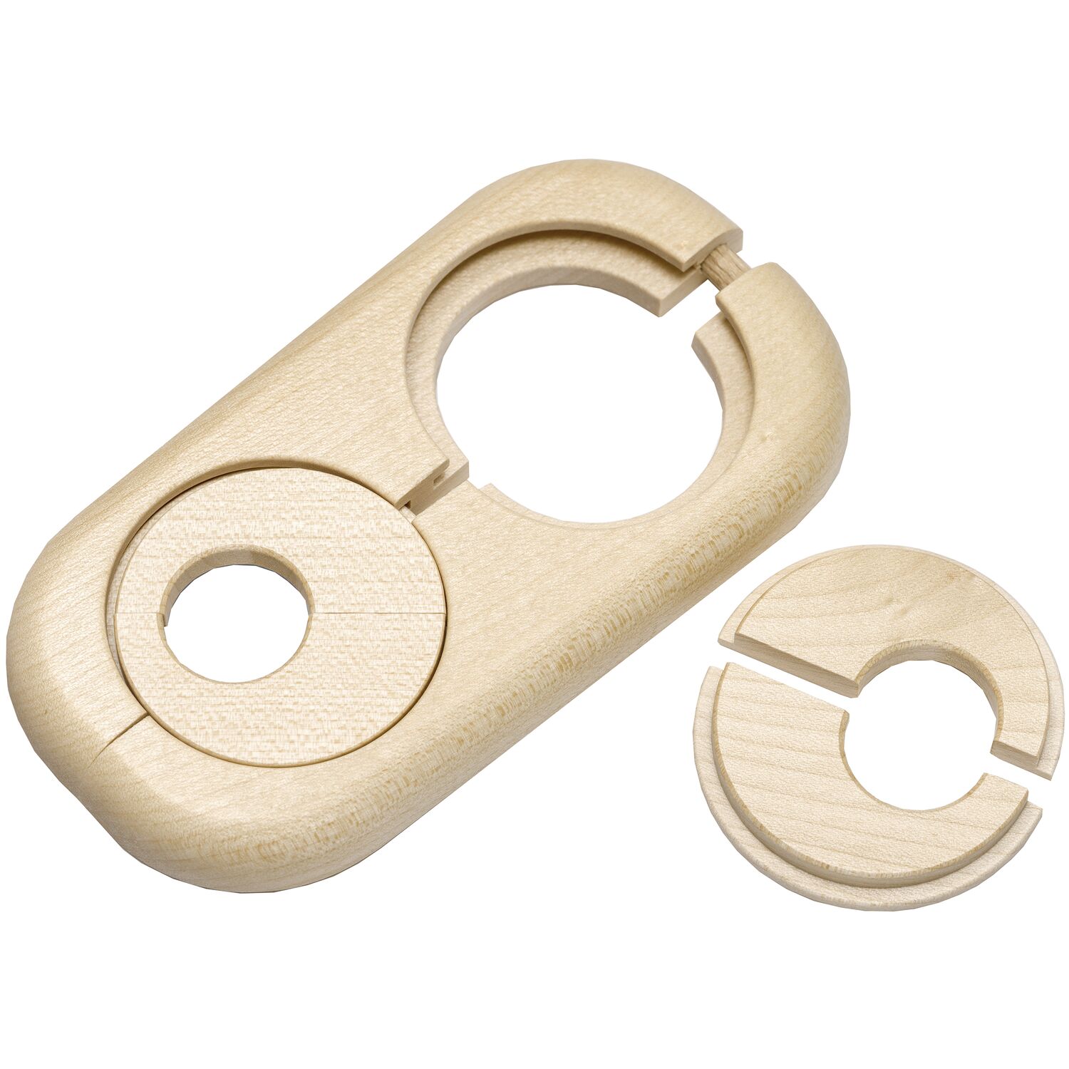 HARO Doppelheizkörperrosette Massivholz Ahorn 19/58mm 3/8”