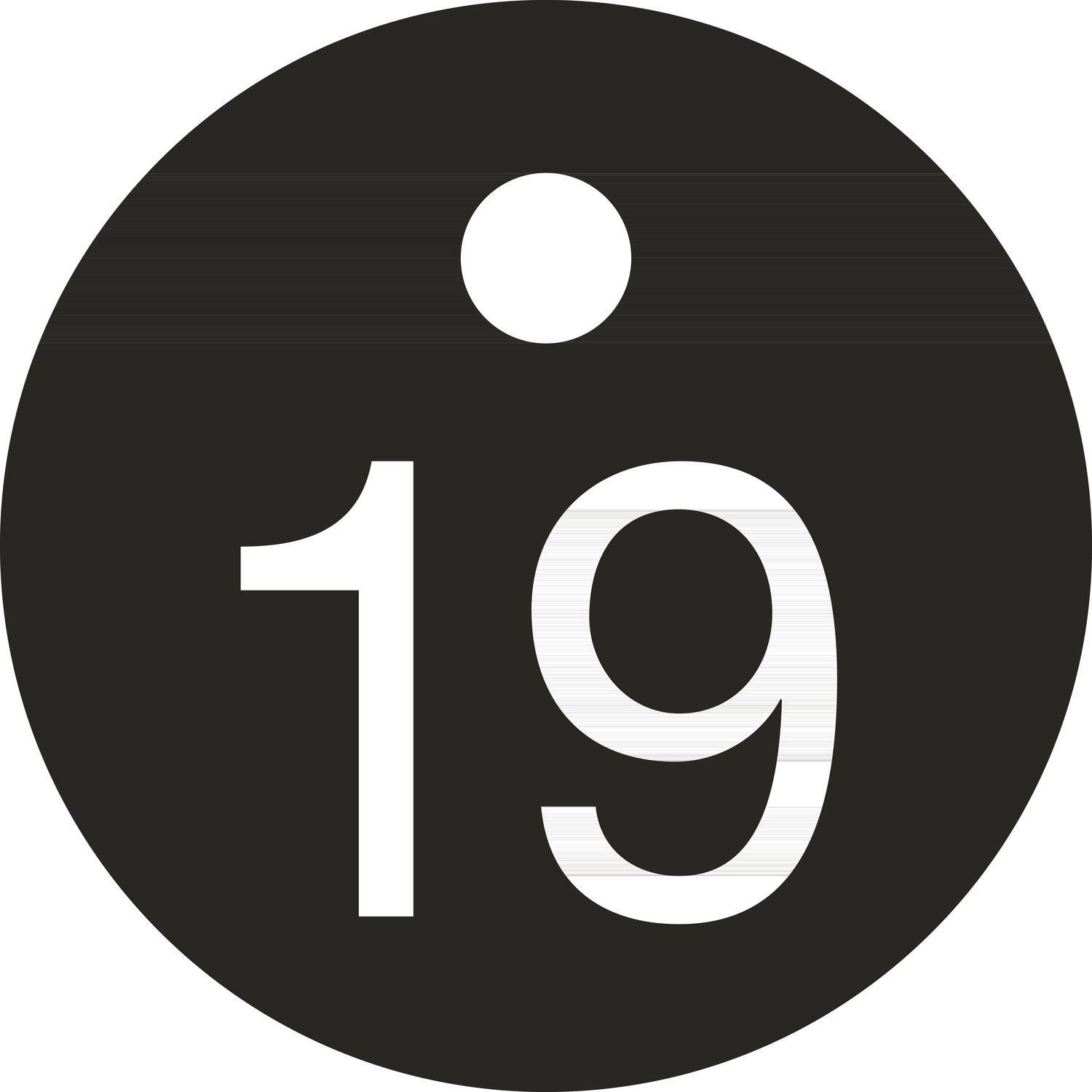 Schlüsselnummer - ø 25, Nummer 19, Aluminium schwarz eloxiert