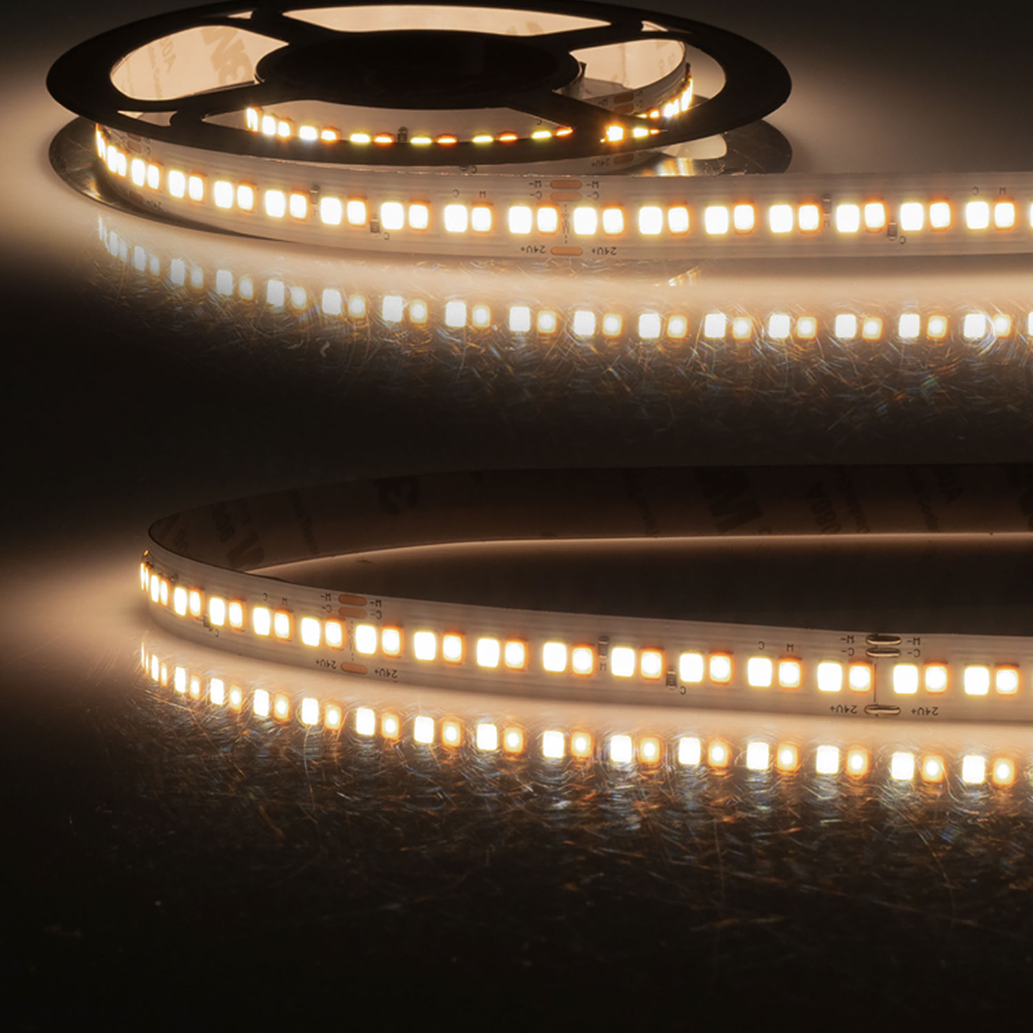 ISOLED LED HEQ919/960 Linear CCT Flexband 24V DC 7W ww + 7W kw IP20 5m Rolle 256 LED/m