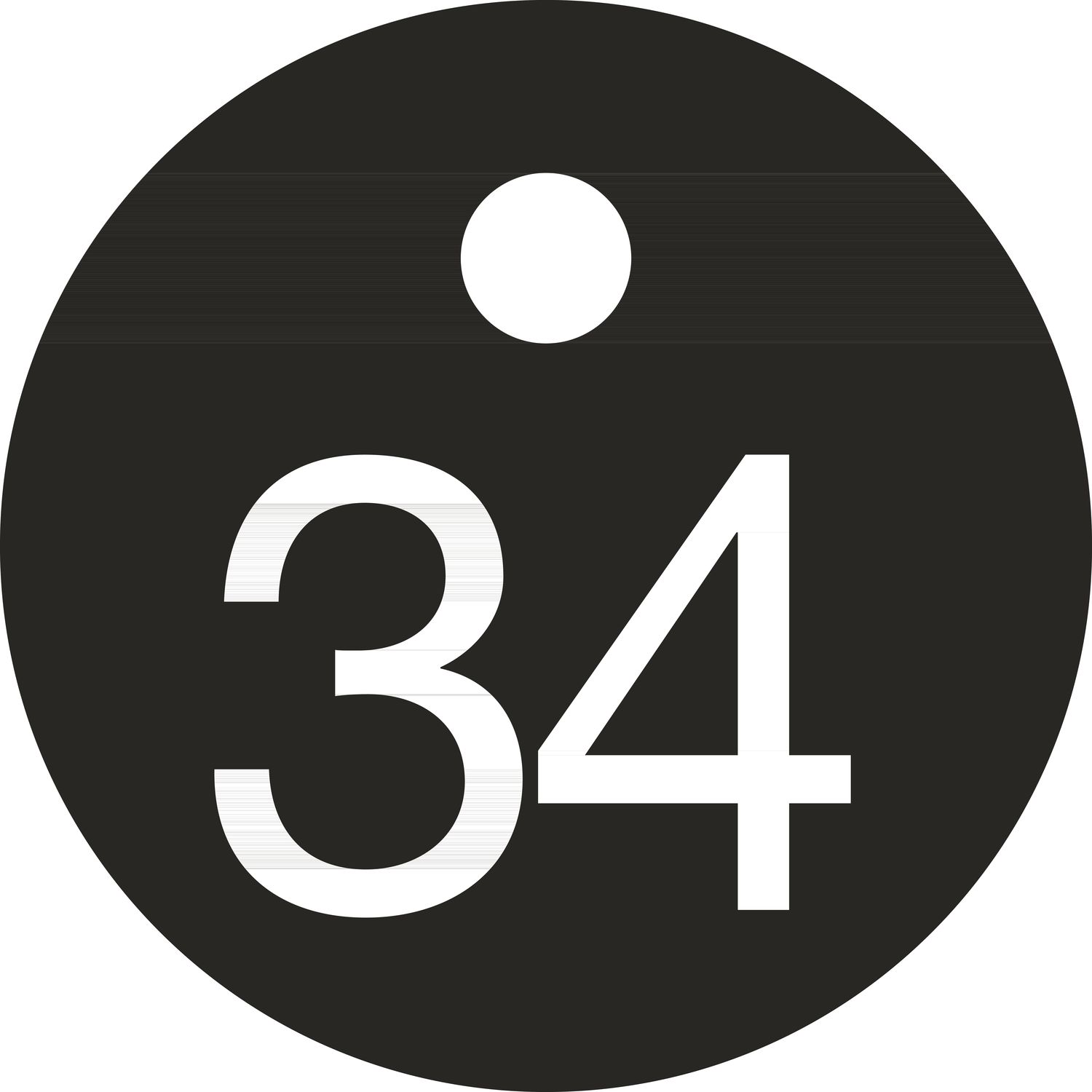 Schlüsselnummer - ø 25, Nummer 34, Aluminium schwarz eloxiert