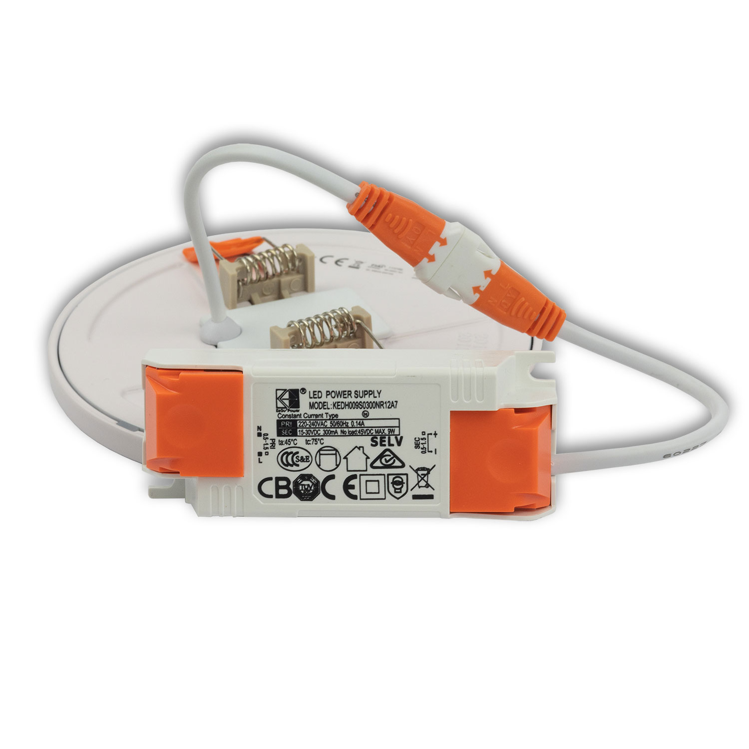 ISOLED LED Downlight Flex 8W prismatisch 120° Lochausschnitt 50-100mm warmweiß