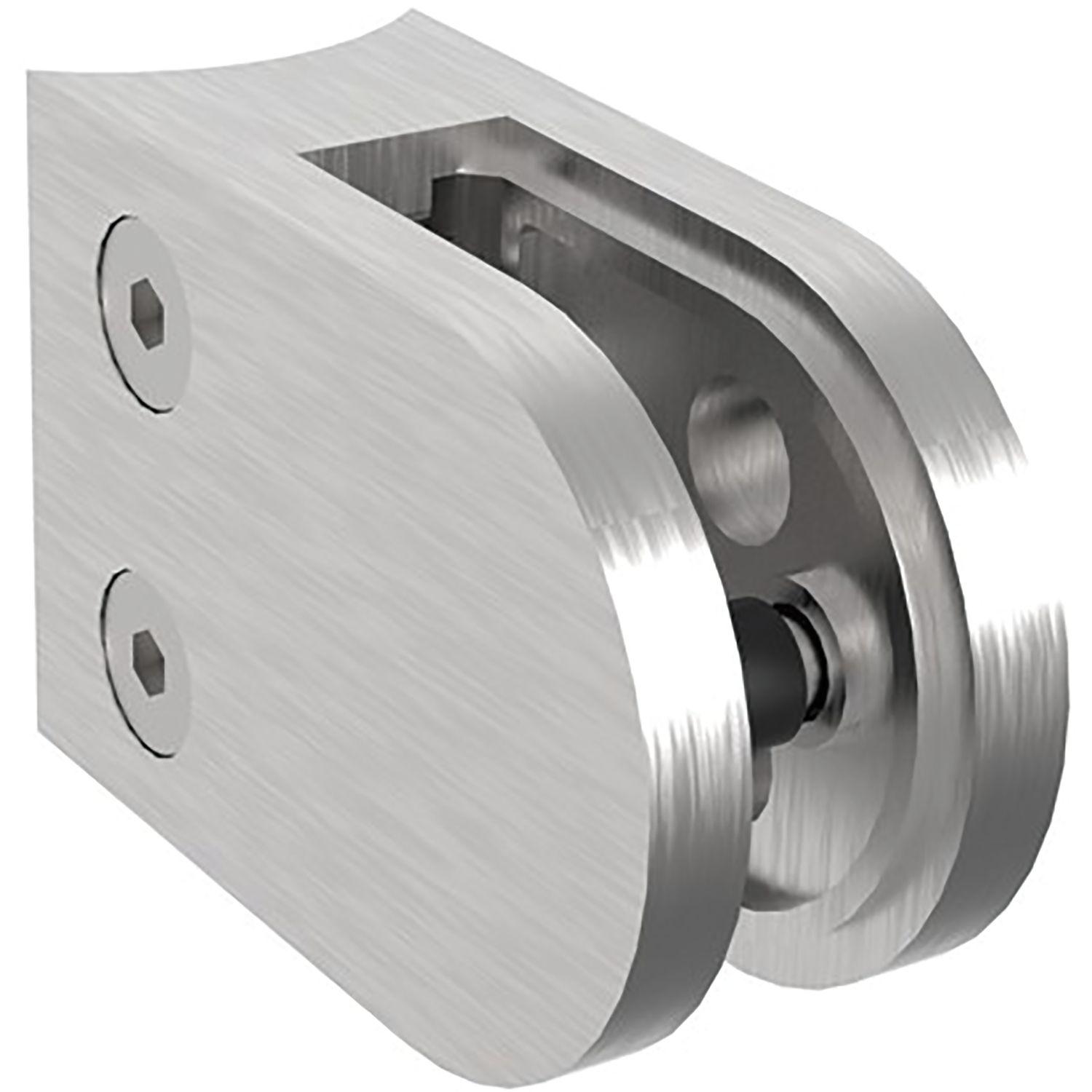 Economy Glasklemmbeschlag für Rundrohr 42,4mm, rund, Edelstahl geschliffen V4A