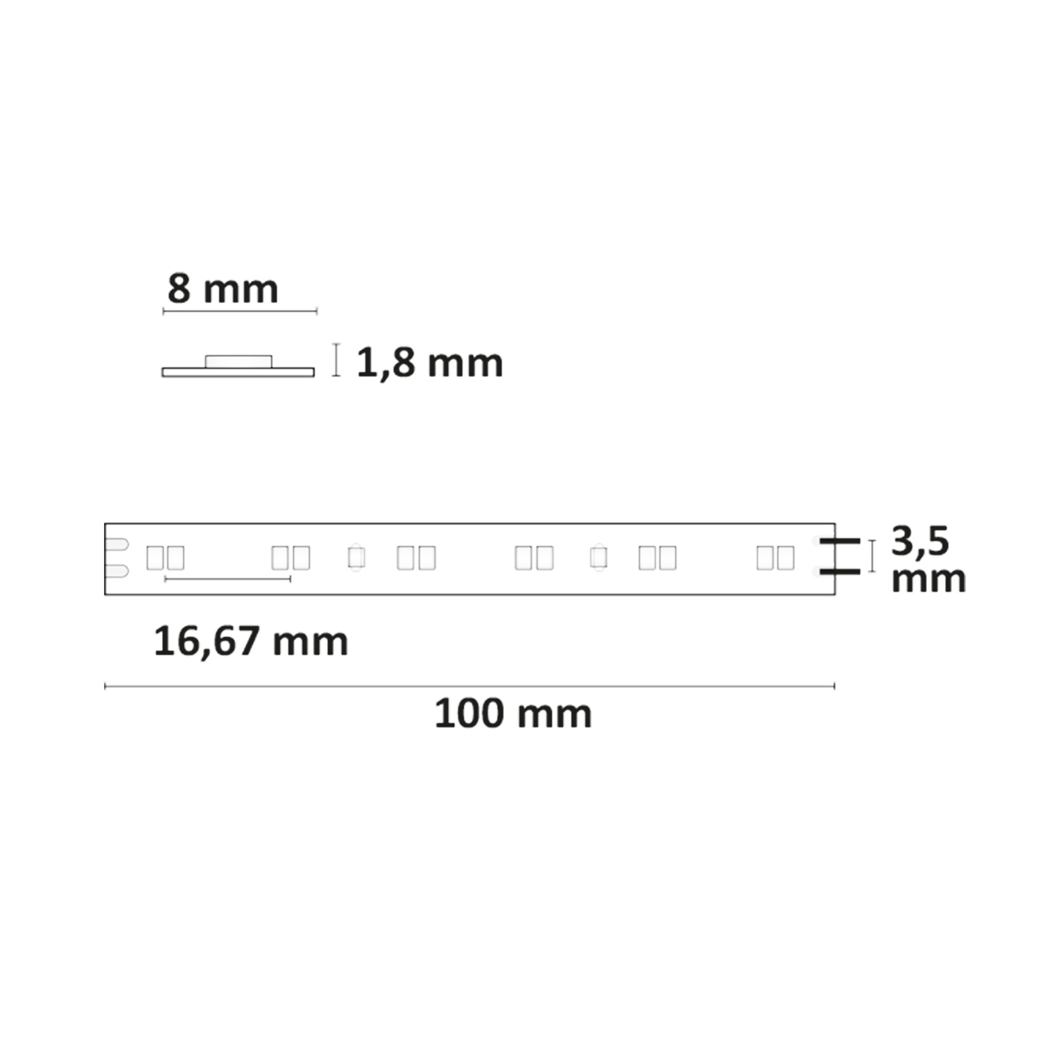ISOLED LED CRI919/940 MiniAMP CCT Flexband 24V DC 10W IP20 500cm 2 polig Kabel mit Stecker 126 LED/m