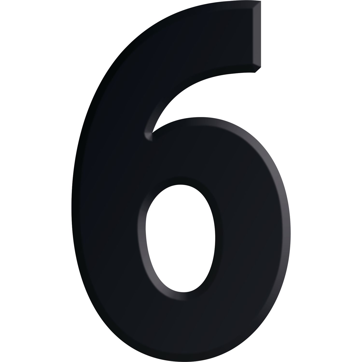 Ziffer selbstklebend, Type 6, Höhe 30 mm, Aluminium schwarz eloxiert