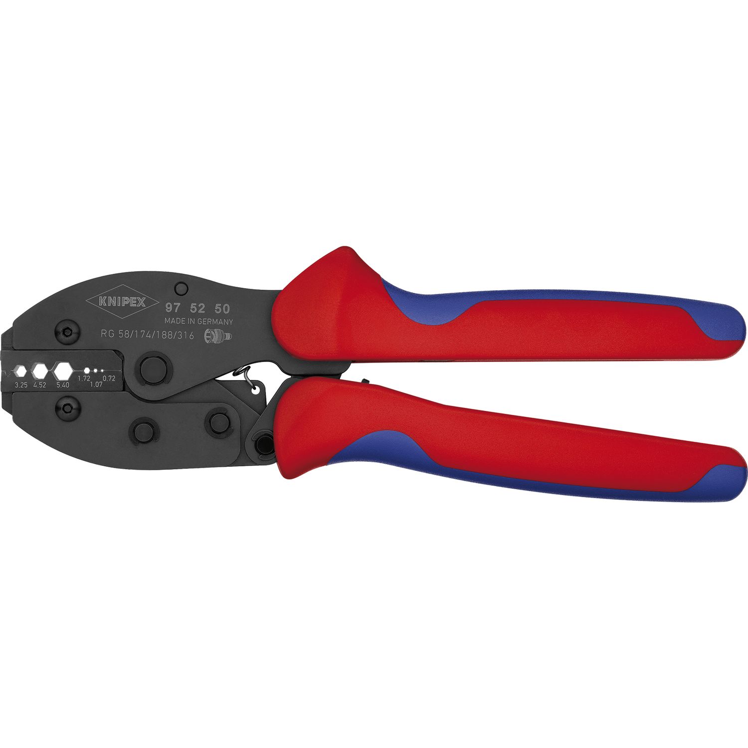 Knipex Crimpzange PreciForce® Koaxial-/BNC-Steckverbinder RG 58/174/188/316