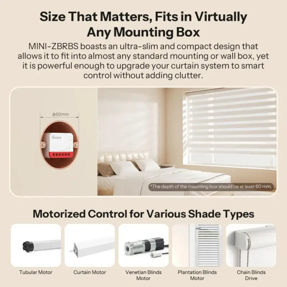 Sonoff Zigbee Intelligenter Rollladen-Schalter MINI-ZBRBS