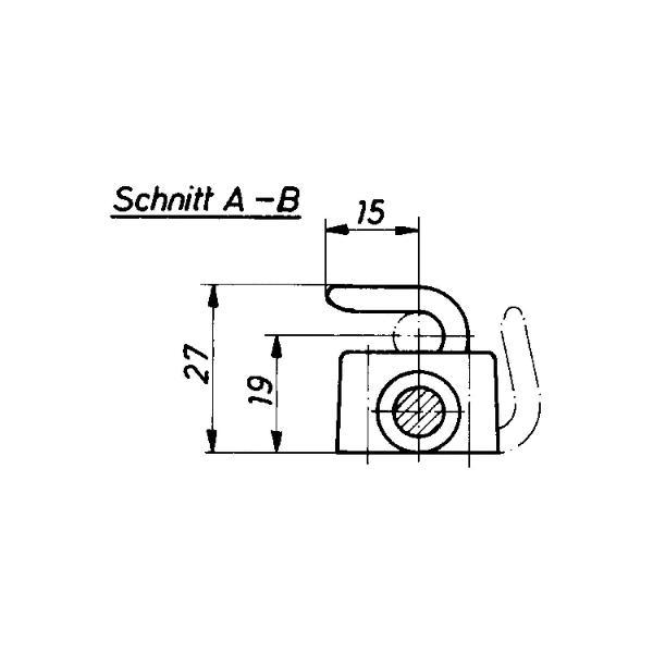 Hekna Drehstangenschloss 3060 ULTRA links, Dornmaß 15 mm, Zamak