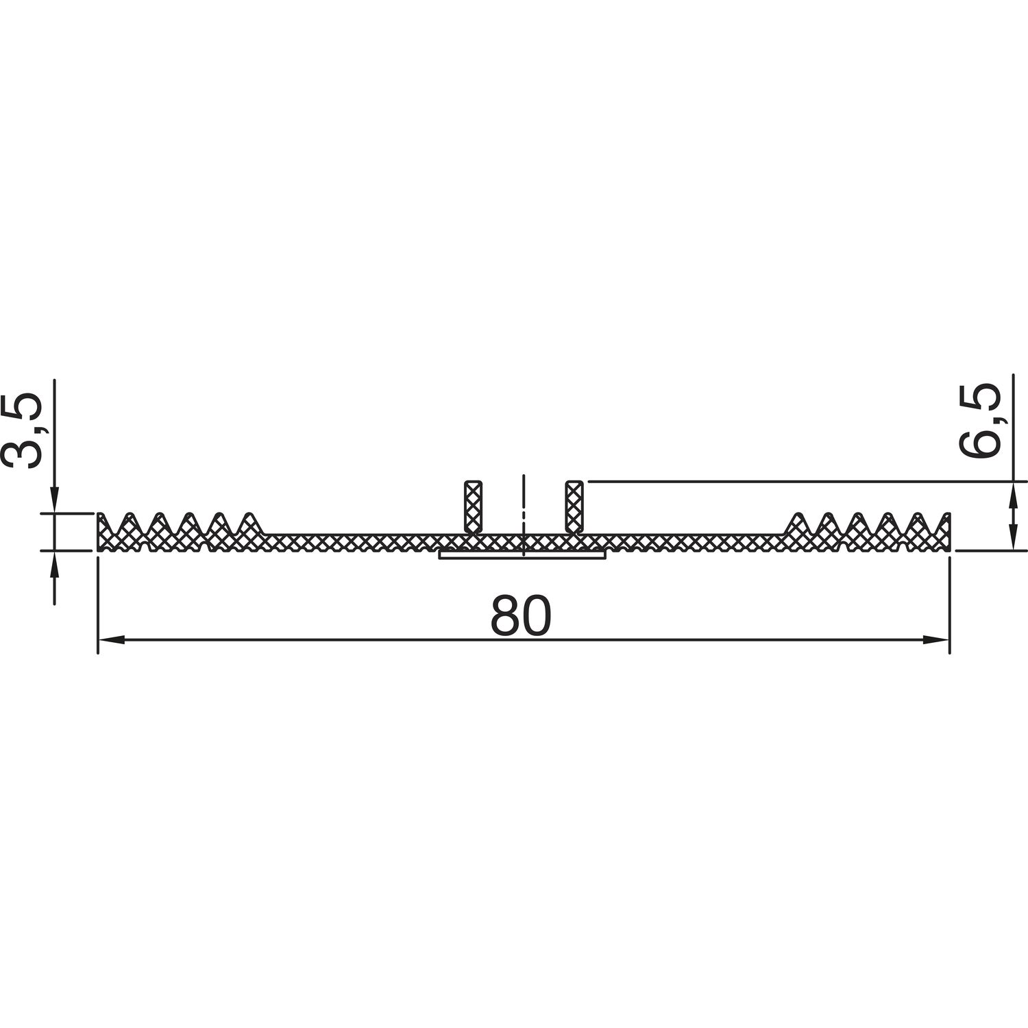 THYSSENKRUPP Syprotech Auflageband 80 für Glas, L=30 m, EPDM schwarz