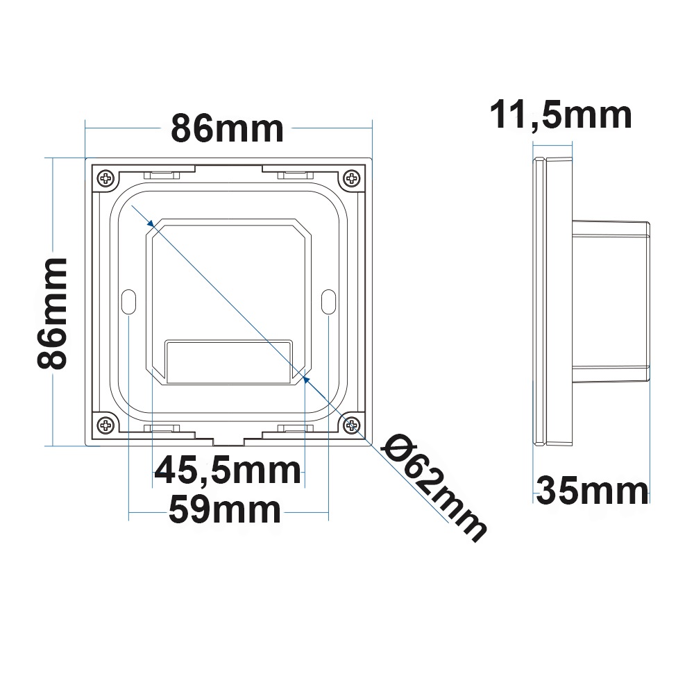 ISOLED Sys-Pro 4 Zonen Einbau-Touch-Funk-Bedienung 4x0-10V Output weiß 85-265V