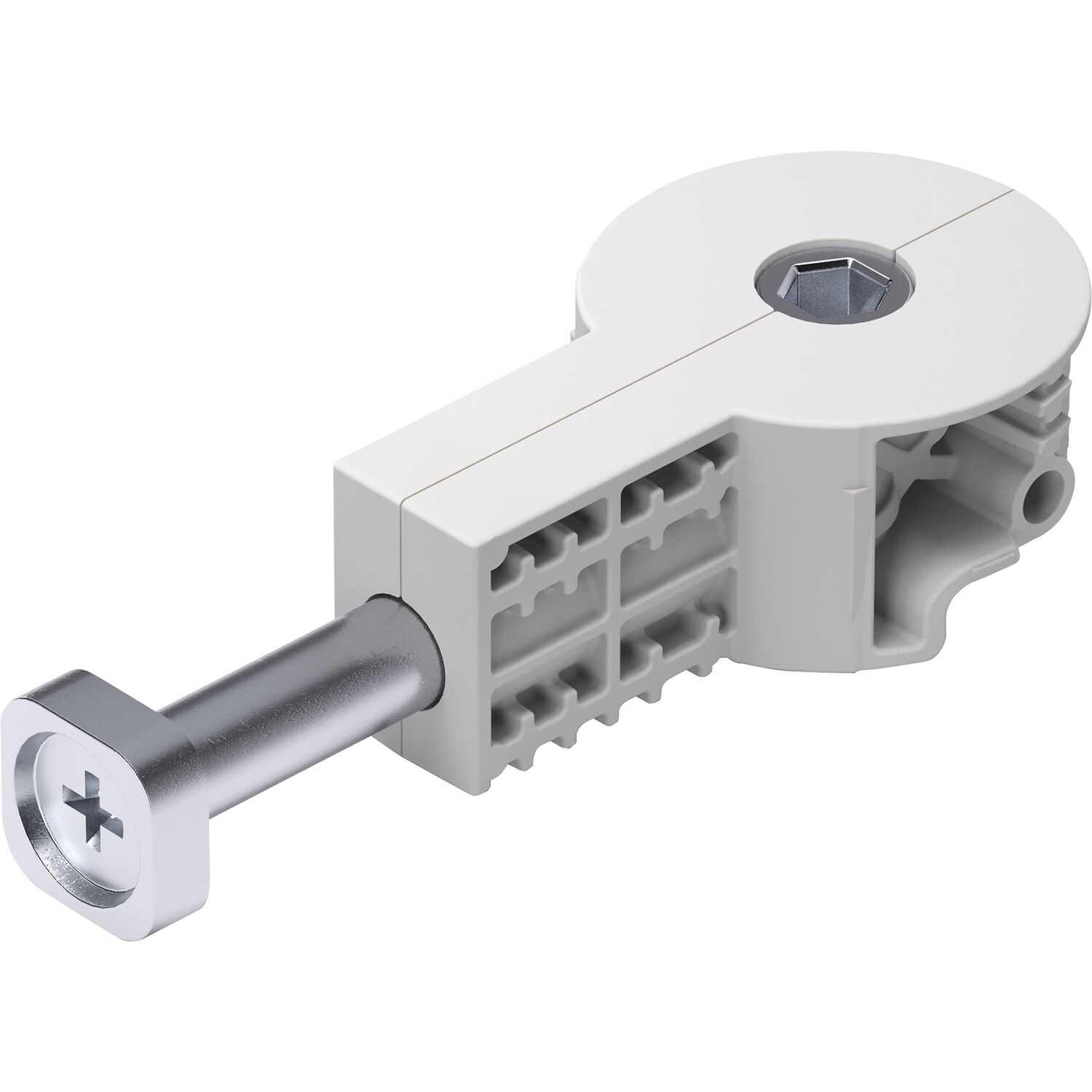 ITALIANA ferramenta Arbeitsplattenverbinder Quick Tech 64 mm, Stahl/Kunststoff weißgrau
