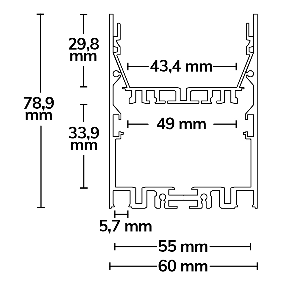 ISOLED LED Leuchtenprofil LAMP40 Up&Down Aluminium weiß pulverbeschichtet