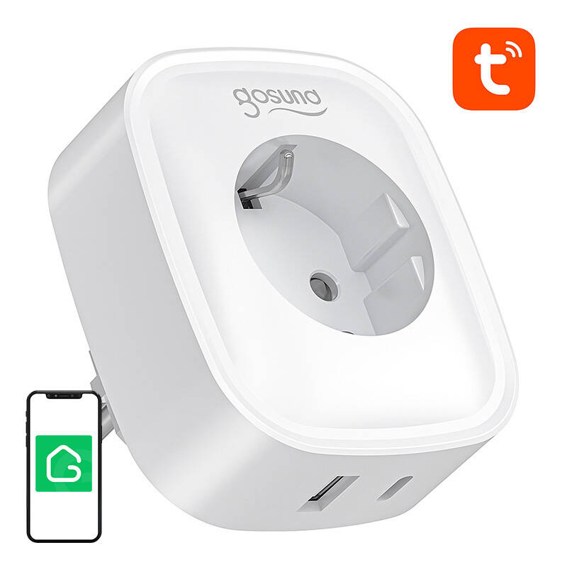 Gosund smarte Steckdose 16A USB-C 20W Tuya WiFi Bluetooth