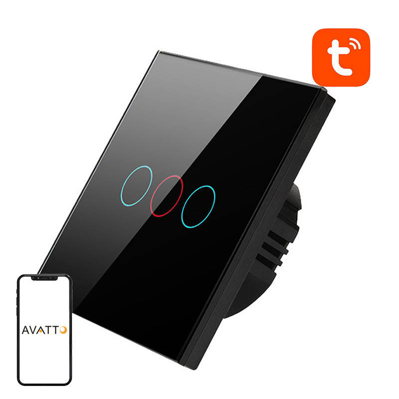 Avatto Smart Lichtschalter WiFi 3fach TUYA (schwarz)