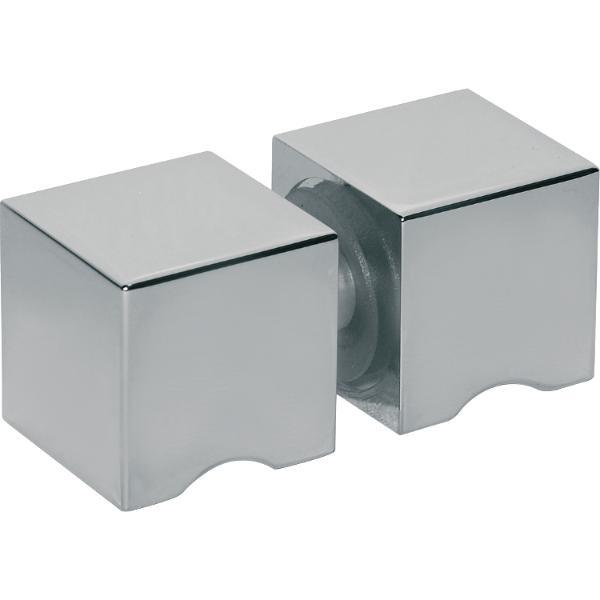 KL megla Duschtürknopf DTKL 20, beidseitig, 30 x 30 x 30 mm, Messing verchromt poliert