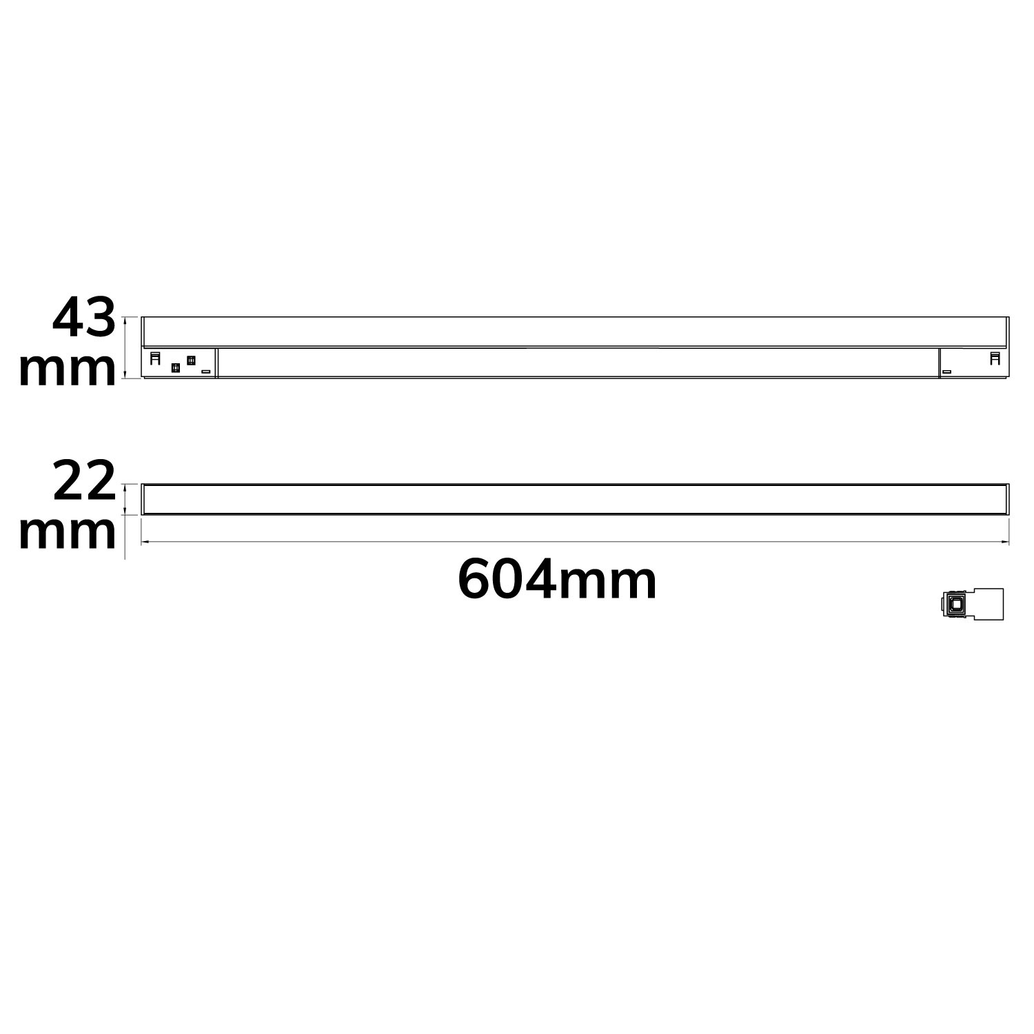 ISOLED Track48 Linearleuchte 60cm schwarz 20W 120° 48V DC 3000K,CRI90 Line+ DALI dimmbar