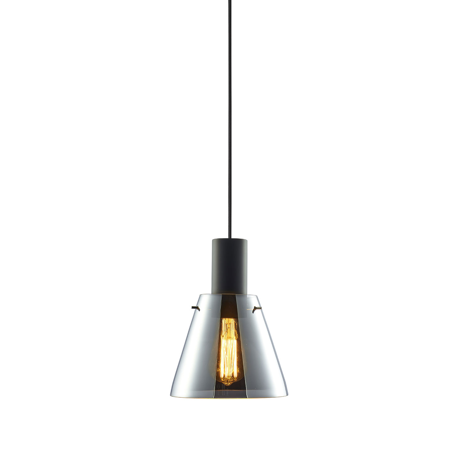 ISOLED Pendelleuchte black concave Glas E27 20cm 50-300cm exkl. Leuchtmittel exkl. Baldachin