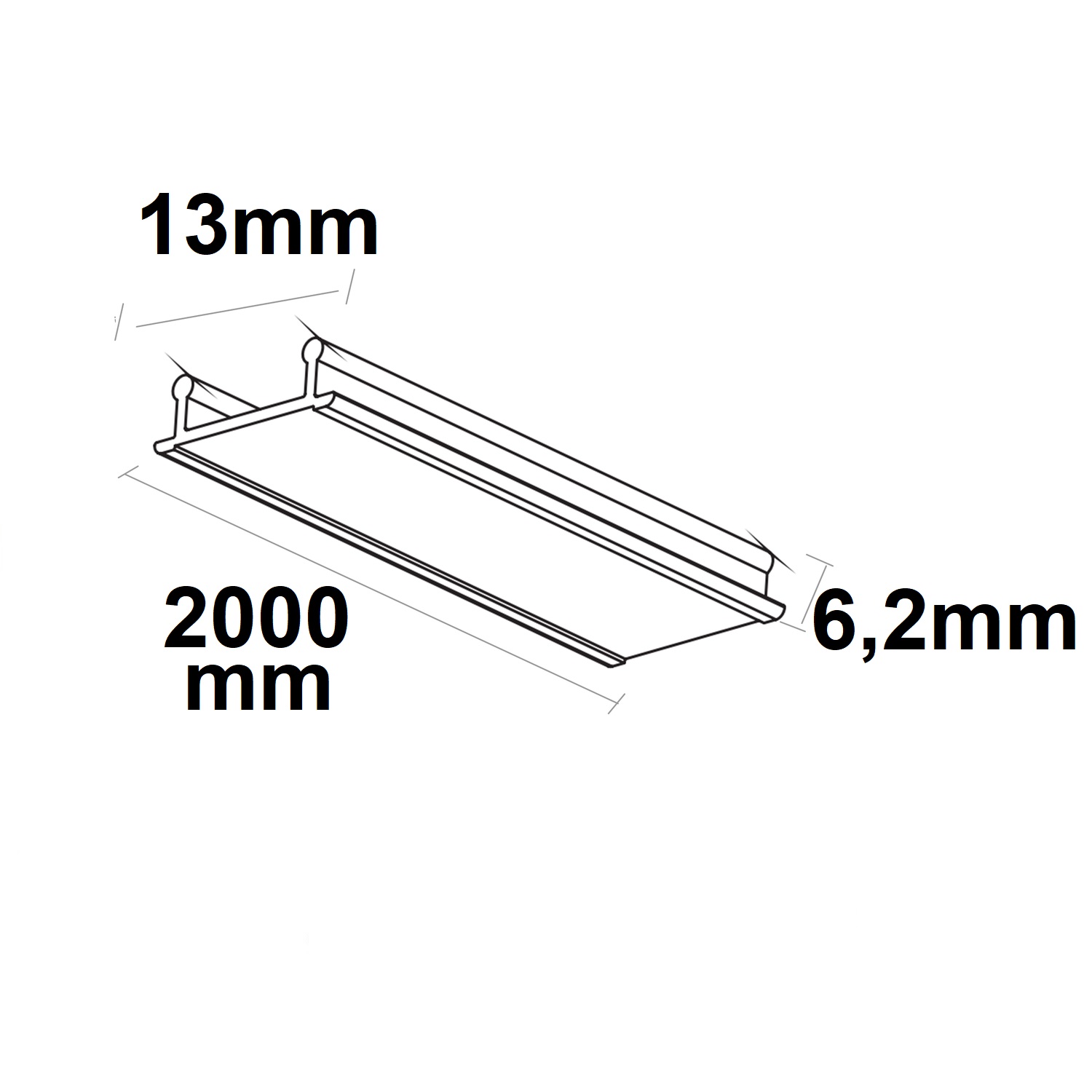 ISOLED Blindabdeckung für 3-Phasenschiene schwarz 200cm