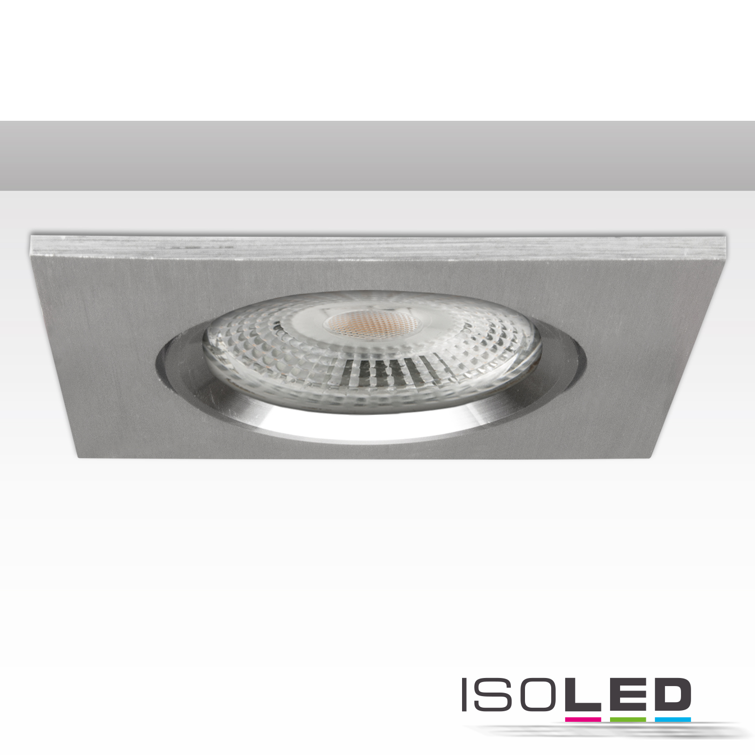 ISOLED Einbaurahmen BRUSH TWO eckig Loch 68mm Alu schwenkbar für GU10/MR16 Spots