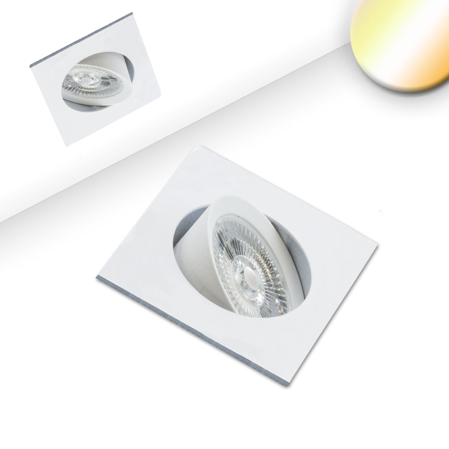 ISOLED LED Einbauleuchte Sunset Slim68 weiß eckig 9W 1800-2800K Dimm-to-warm