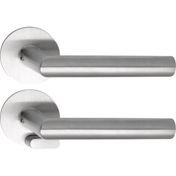 SOLIDO Solo Drückergarnitur NORWEGEN - Flachrosette rund, WC, blind, Edelstahl