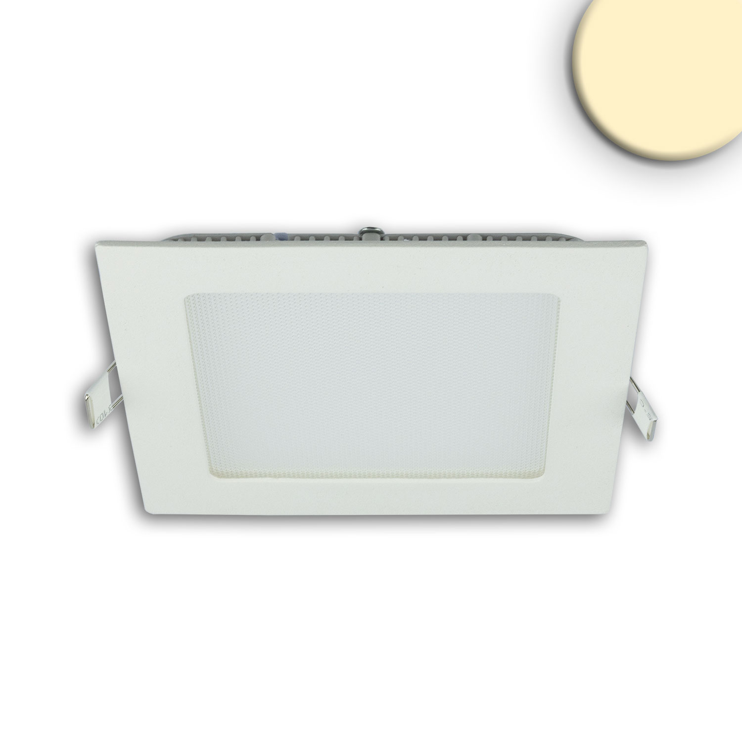 ISOLED LED Downlight 9W eckig ultraflach blendungsreduziert weiß warmweiß dimmbar CRI90